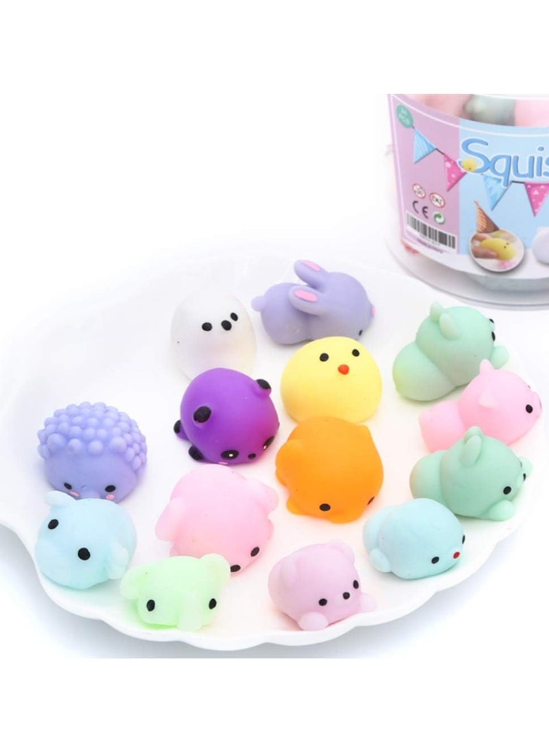 بيوينتي - Squishy Toy 24pcs Party Favors for Kids Mochi Squishy Toy moji Kids Mini Kawaii squishies Mochi Stress Reliever Anxiety Toys with Storage Box - Image 1