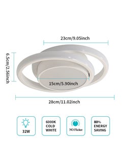 Goeco LED Ceiling Light, Round Ceiling Lamp, Modern Ceiling Light Fixture for Hallway Bedroom Kitchen Living Room, Cool White 6000K  - Image 2