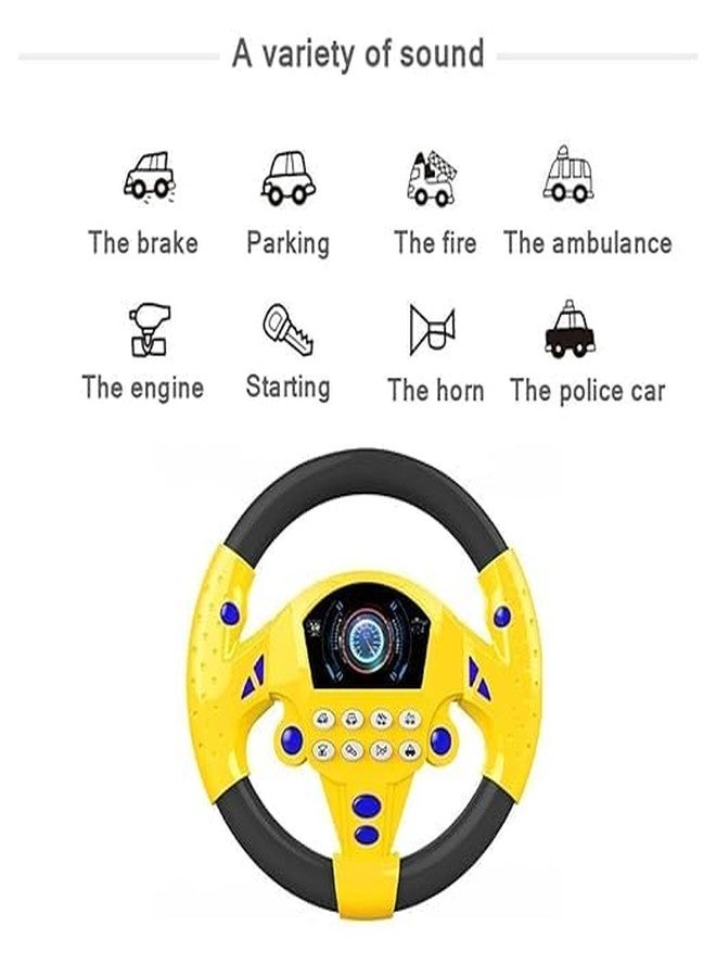 DNGM Creation Kids Driving Steering Wheel Funny Interactive Driving Wheel with Music (Yellow) - Image 4