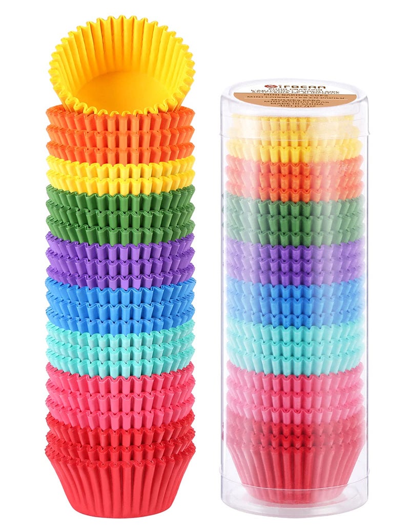 Gifbera Gifbera Bright Rainbow Jumbo Cupcake Liners 400Count Large Solid Colorful Paper Baking Cups for Baking 