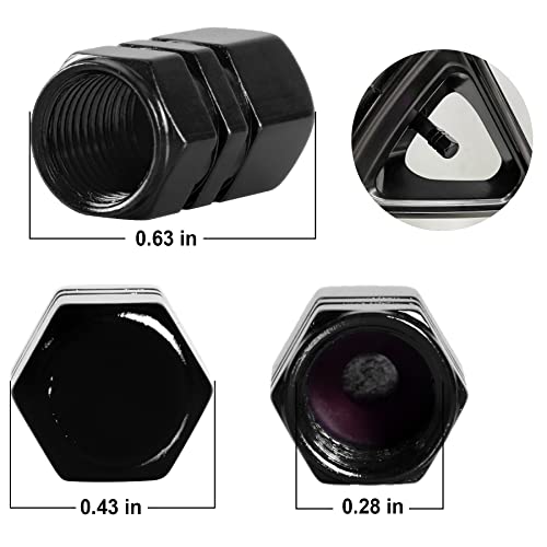 JUSTTOP Car Tire Valve Stem Caps, 12pcs Air Caps Cover, Universal for Cars, SUVs, Bike, Trucks and Motorcycles-Black - Image 2
