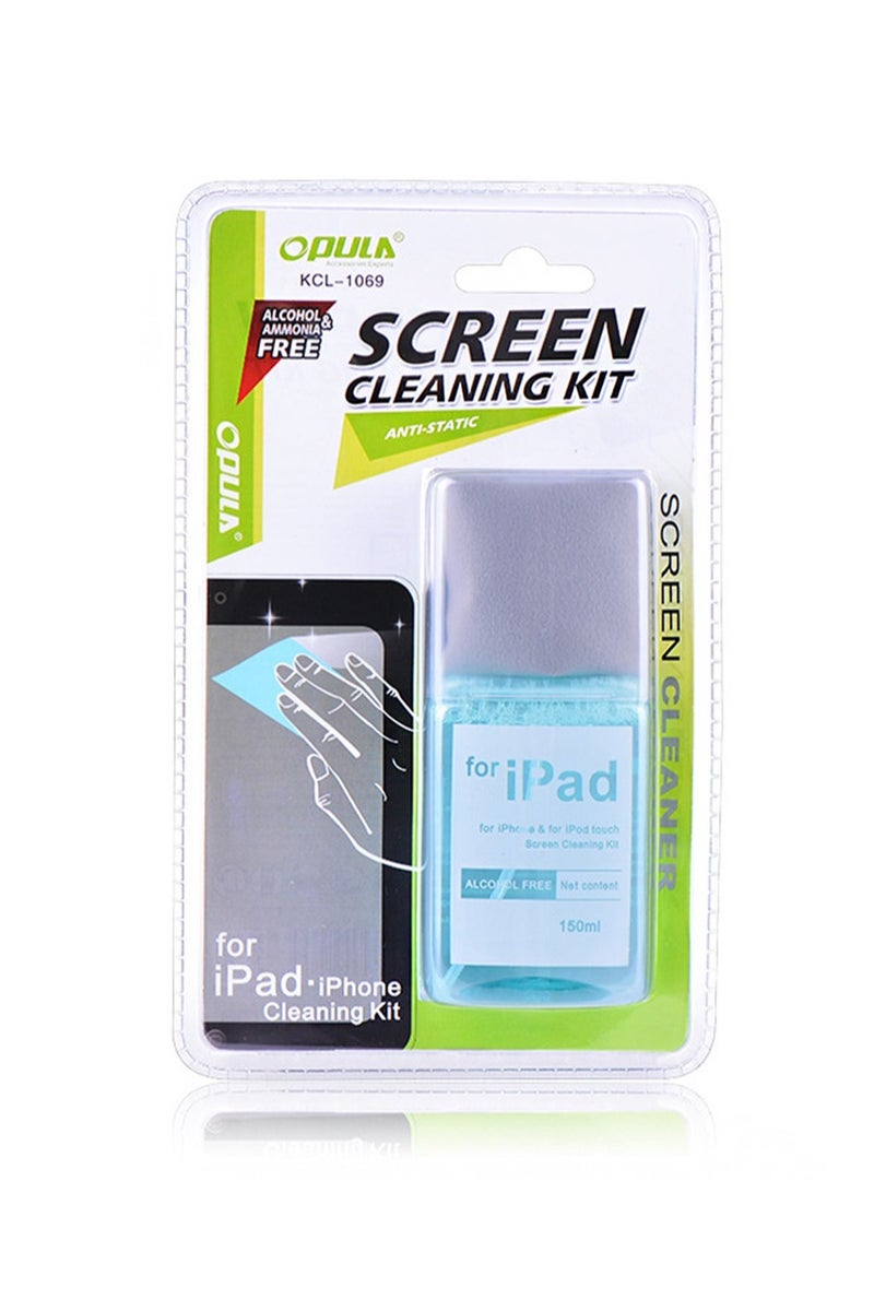 Opula 150ml Screen Cleaning Kit，Screen Cleaning Spray and Wipes，Computer Screen Cleaner，TV Screen Cleaner for Smart TVs and Monitors，Laptops，MacBooks，iPads and Electronic Devices - Image 1