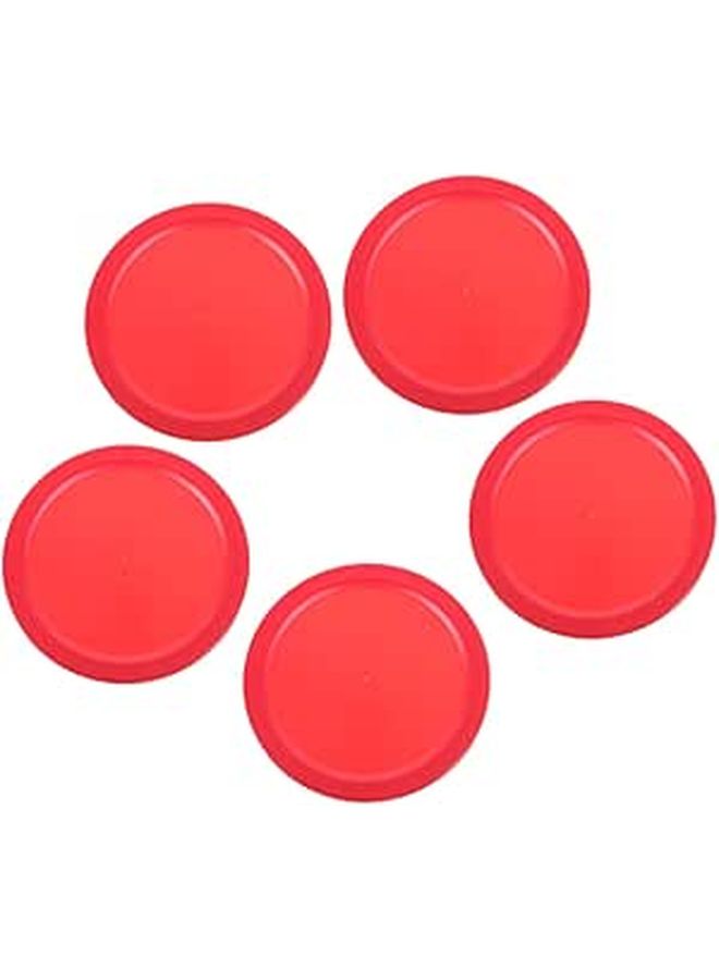 5 Pack 64mm Air Hockey Pucks Red Replacement for Game Tables - Image 1