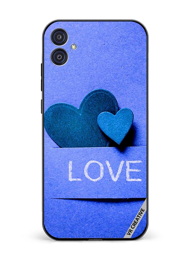 VR CREATIVE Protective Case Cover For Samsung Galaxy M04/F04 Blue Love heart Design Multicolour - Image 1