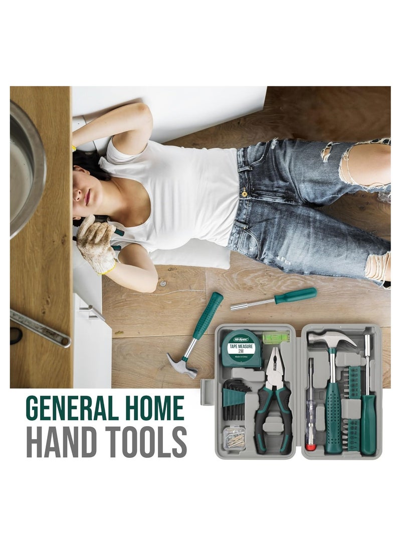Soofam 25pc Green Compact Hand Tool Set for Home & Office DIY.  Basic Household Repair Kit in Portable Case - Image 5