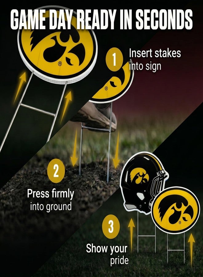 Proformance Home NCAA Iowa Hawkeyes 2 Pack Yard Signs - Image 4