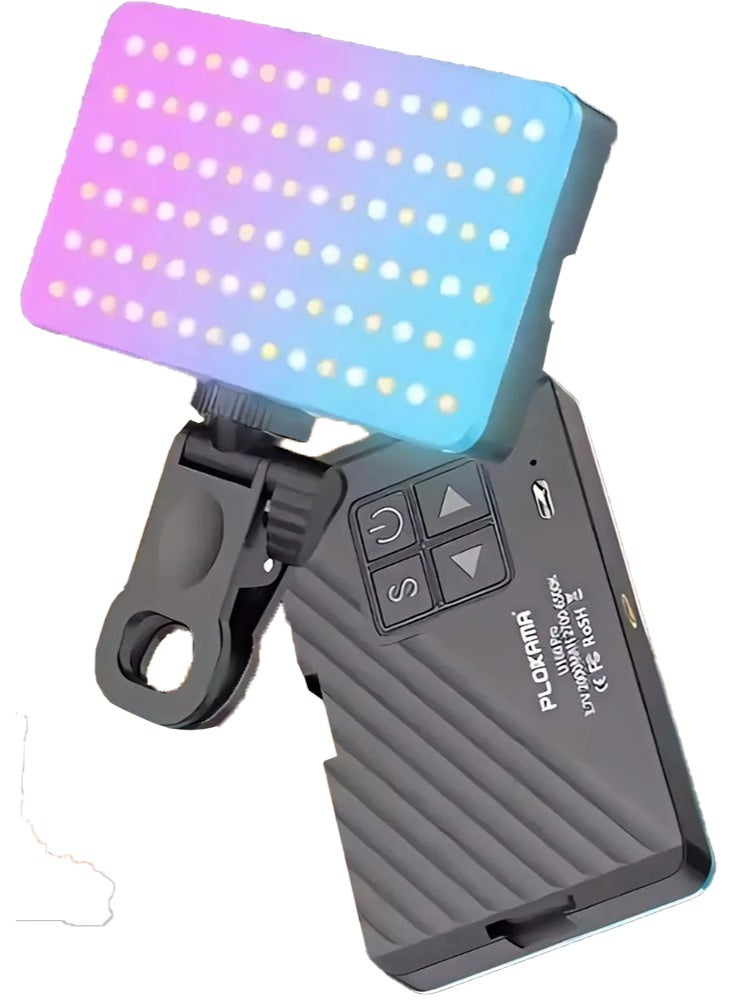 التخطيط بلوكاما - إضاءة LED - بزاوية 360 درجة - قوي 7 ألوان - 2700 كلفن إلى 6500 كلفن - مثبت على الكاميرا / الهاتف المحمول / الكمبيوتر / ضوء خارجي لكل صانع المحتوى - U160 Pro - أسود - Image 1