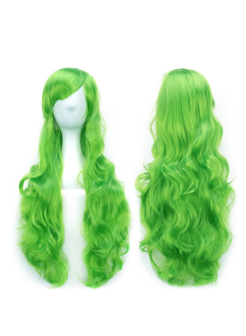 80cm anime long curly hair high temperature silk curly hair cosplay wig costumes dress up wig - Image 2