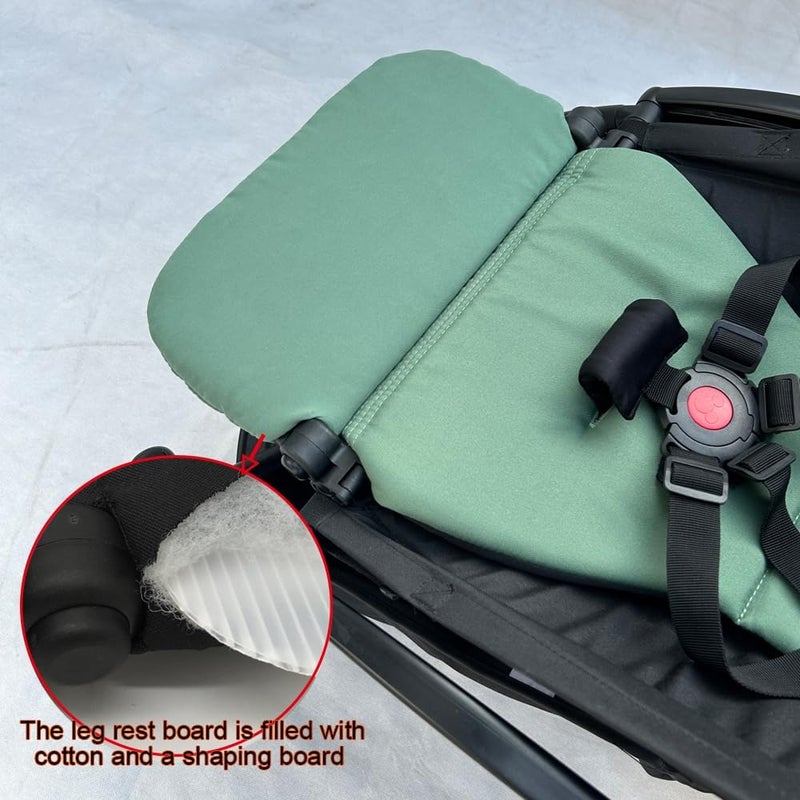 Feliliber Stroller Leg Rest Compatible with Babyzen YOYO - Foldable Stroller Without Disassembly - Extend 6.2 inch Easy to Attach & Clean, Soft Fabric (Mint Green) - Image 4