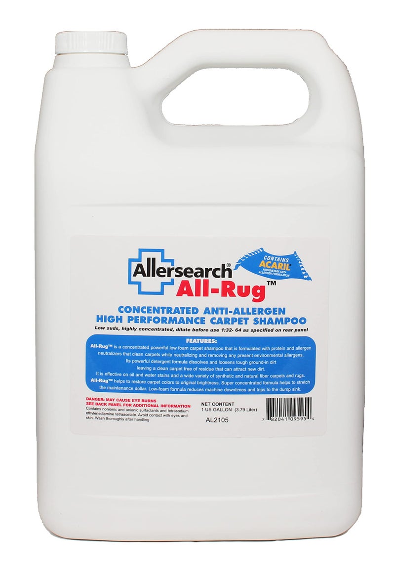 Allersearch Allersearch AllRug AntiAllergen Concentrated Carpet Shampoo 1 Gallon 128 Oz 