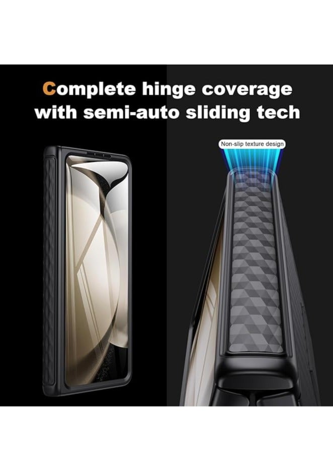 عام Samsung Galaxy Z Fold 5 للحماية: جراب هاتف بتصميم هندسي ثلاثي الأبعاد مع حامل واقي للمفصل وواقي شاشة - جراب مضاد للانزلاق ومقاوم للخدوش لهاتف Samsung Z Fold 5 5G 2023. - Image 3