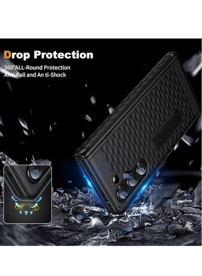 عام Samsung Galaxy Z Fold 5 للحماية: جراب هاتف بتصميم هندسي ثلاثي الأبعاد مع حامل واقي للمفصل وواقي شاشة - جراب مضاد للانزلاق ومقاوم للخدوش لهاتف Samsung Z Fold 5 5G 2023. - Image 5