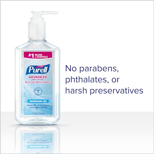 Purell جل مطهر اليدين المتقدم من PURELL برائحة منعشة، 12 أونصة سائلة زجاجة مضخة (عبوة من 12) - 3659-12 - Image 3
