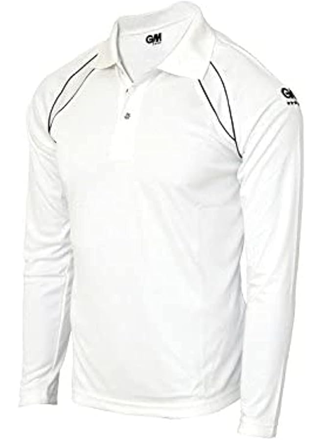 GM 7205 Full Sleeve Cricket T Shirt Size XXx Large (White/Navy) - Image 1