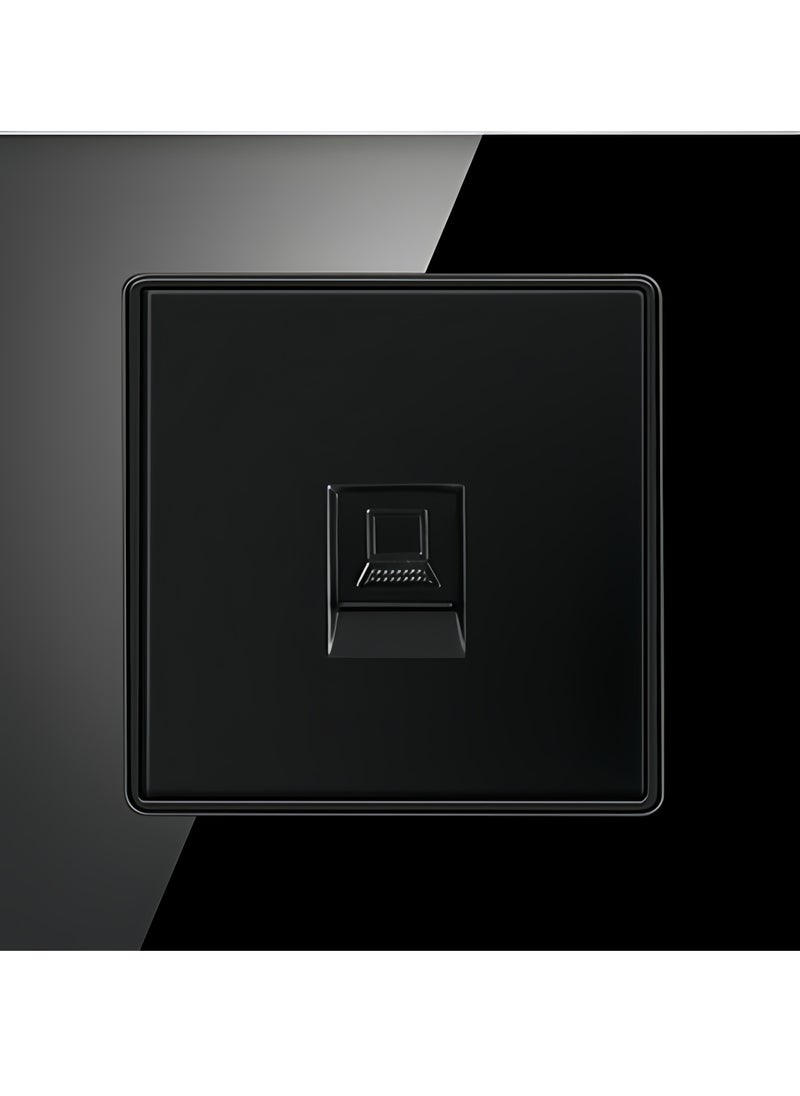 Generic - Borliya Tempered Black Glass Panel and push button Light Switches with LED Indicator,UK Standard Wall Power Socket, Artistic Modern Swich soket, 1 Gang 2 Way,2 Gang 2 Way,3 Gang 2 Way,4 Gang 2 Way,13Amp Single ,Double Sokect ,20Amp, 45Amp, Light Dimmer,Telephone,Computer socket,Satellite TV Socket,Door Bell Swtch. - Image 1