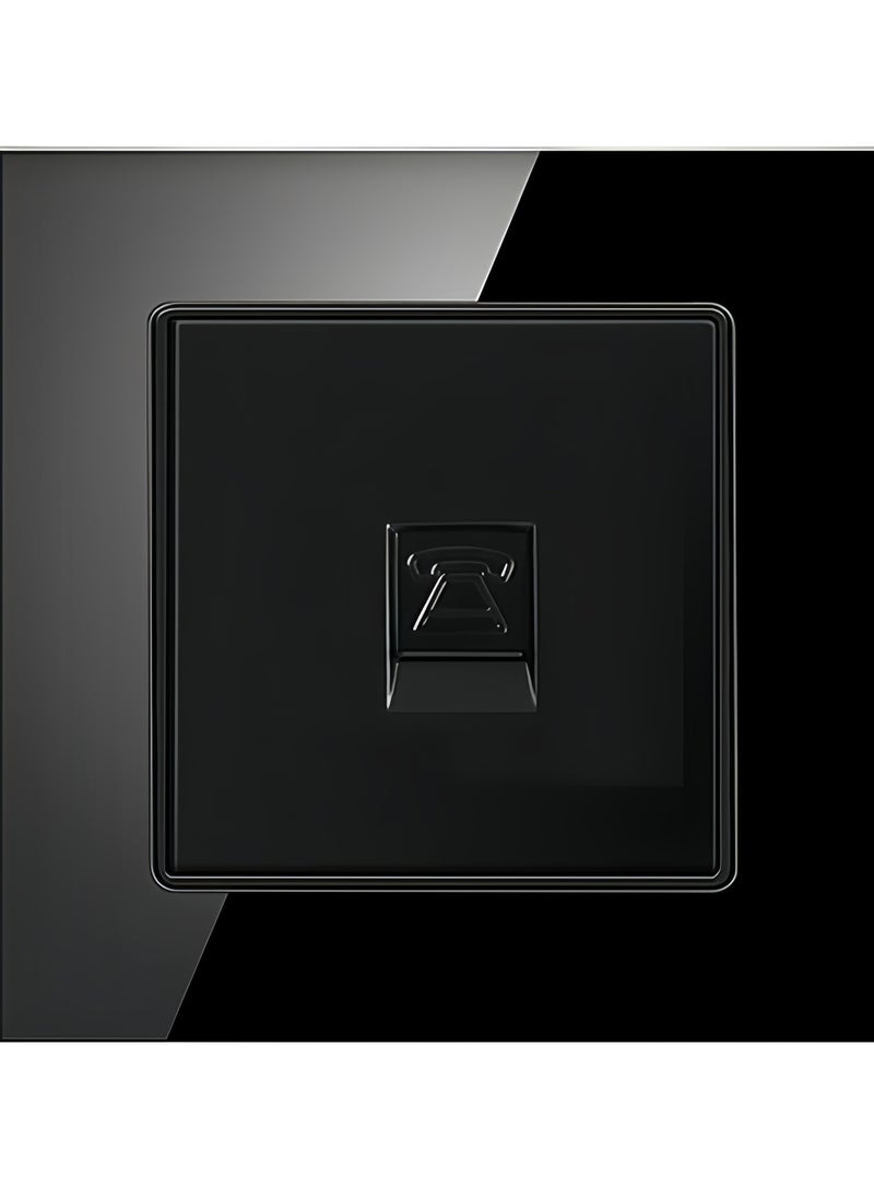Generic - Borliya Tempered Black Glass Panel and push button Light Switches with LED Indicator,UK Standard Wall Power Socket, Artistic Modern Swich soket, 1 Gang 2 Way,2 Gang 2 Way,3 Gang 2 Way,4 Gang 2 Way,13Amp Single ,Double Sokect ,20Amp, 45Amp, Light Dimmer,Telephone,Computer socket,Satellite TV Socket,Door Bell Swtch. - Image 1