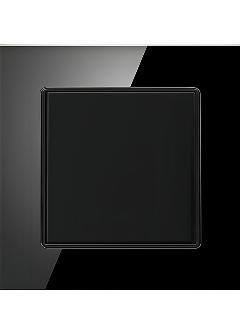 Generic - Borliya Tempered Black Glass Panel and push button Light Switches with LED Indicator,UK Standard Wall Power Socket, Artistic Modern Swich soket, 1 Gang 2 Way,2 Gang 2 Way,3 Gang 2 Way,4 Gang 2 Way,13Amp Single ,Double Sokect ,20Amp, 45Amp, Light Dimmer,Telephone,Computer socket,Satellite TV Socket,Door Bell Swtch. - Image 1