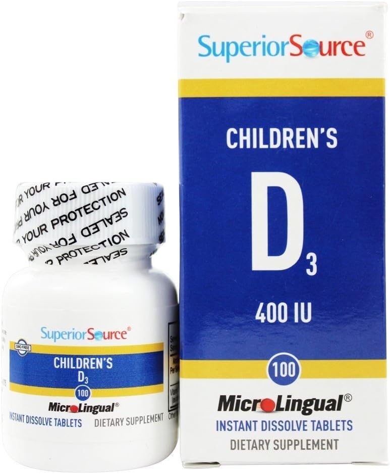 Superior Source Children's Vitamin D3 400 IU Tablets for Kids - Image 1