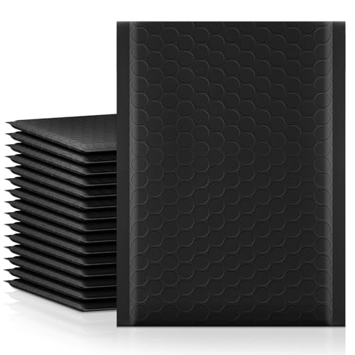 Fuxury Bubble Mailer, 6x10 Inch Bubble Mailers 50 Pack, Self-Seal Adhesive Padded Envelopes, Water Resistant Mailers, Shipping Envelopes for Packaging, Small Business, Mailing,Bulk Black #0 - Image 1