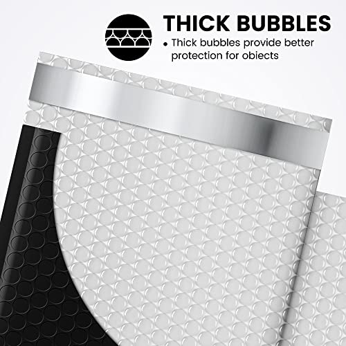 Fuxury Bubble Mailer, 6x10 Inch Bubble Mailers 50 Pack, Self-Seal Adhesive Padded Envelopes, Water Resistant Mailers, Shipping Envelopes for Packaging, Small Business, Mailing,Bulk Black #0 - Image 3