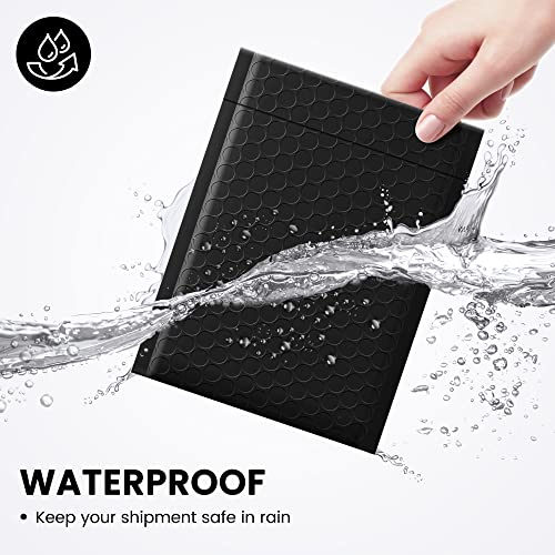 Fuxury Bubble Mailer, 6x10 Inch Bubble Mailers 50 Pack, Self-Seal Adhesive Padded Envelopes, Water Resistant Mailers, Shipping Envelopes for Packaging, Small Business, Mailing,Bulk Black #0 - Image 4