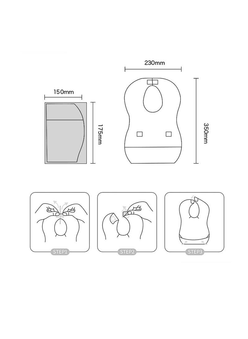 Star Babies Combo Pack (Disposable Changing mat 36pcs, Disposable Bibs 40pcs with  Disposable Breast Pad 8pcs) - White - Image 4