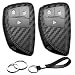 INFIPAR 2pcs Compatible with Chevy GMC Key Fob Cover Case Key Chain fit for Chevrolet Silverado 1500 2500 3500 HD GMC Sierra 1500 2500 3500 HD Yukon Buick Envision Accessories Carbon Fiber Black - Image 2