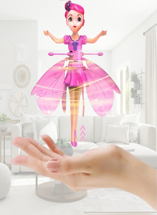 HOMOZE Trendy Fashionable Magical Hand Sensor Control Flying Fairy Doll, USB Powered & 3D Light Plastic Flying Fairy Sky Dancers Toy Rainbow Glitter Flying Princess Doll for Girls & Best - Image 2