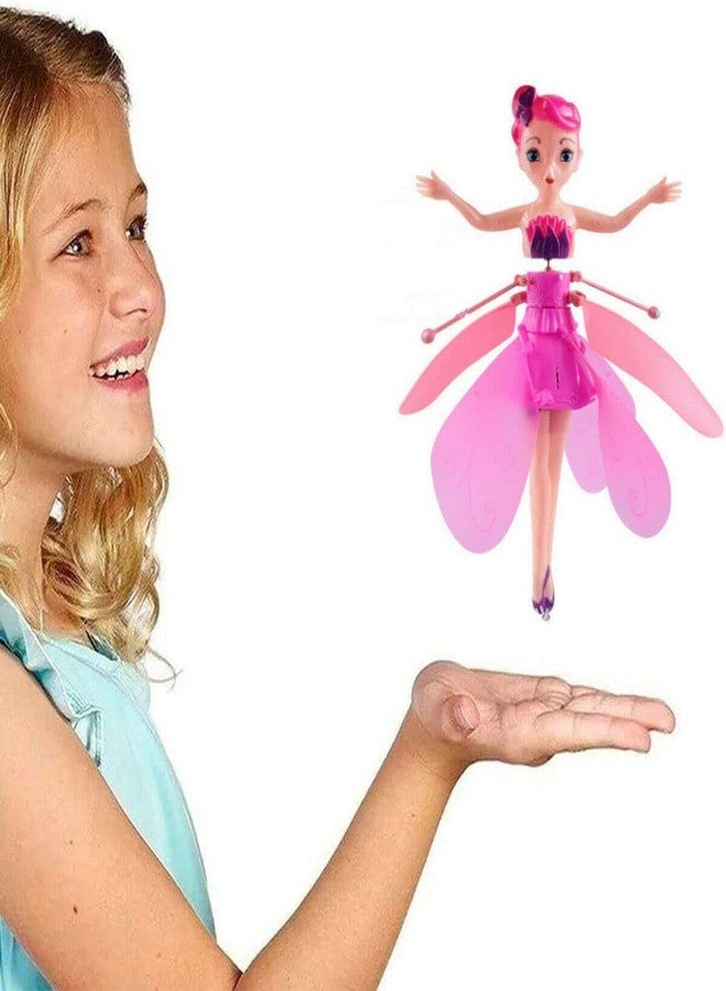 HOMOZE Trendy Fashionable Magical Hand Sensor Control Flying Fairy Doll, USB Powered & 3D Light Plastic Flying Fairy Sky Dancers Toy Rainbow Glitter Flying Princess Doll for Girls & Best - Image 3