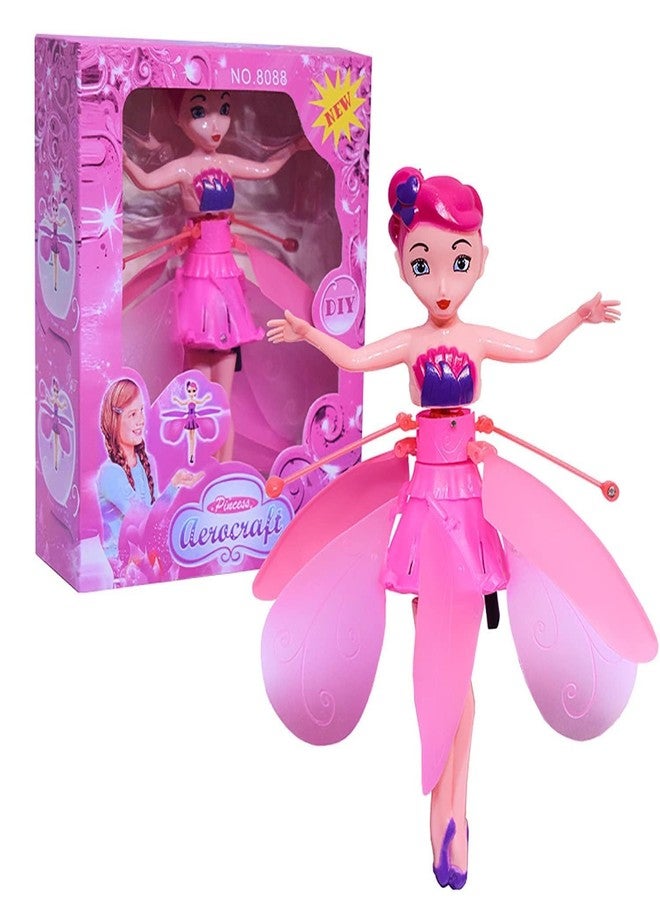 HOMOZE Trendy Fashionable Magical Hand Sensor Control Flying Fairy Doll, USB Powered & 3D Light Plastic Flying Fairy Sky Dancers Toy Rainbow Glitter Flying Princess Doll for Girls & Best - Image 1