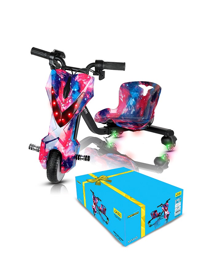 MyToys | Mini 36V High-Power 360Â° Electric Stunt Drifting Scooter For Kids & Adults - Adjustable Body With Bluetooth & Protective Gear, 3 Speed Modes, 250W Brushless Motor, 8-15 Km/H With 80 Kg Load, Noon Exclusive Series - Candy Pink | Blue | Age 6+ - Image 2