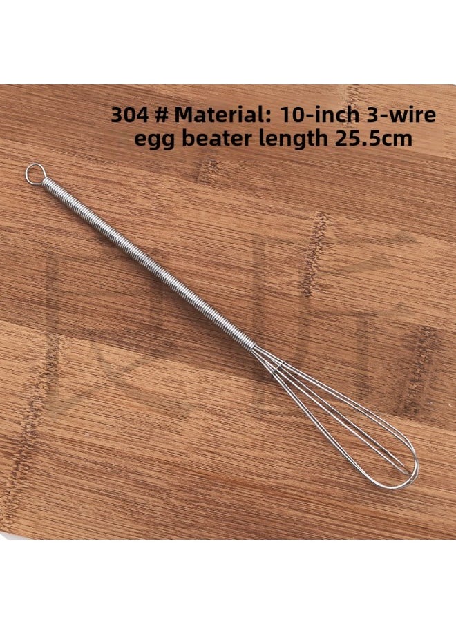 Generic No.304 Spring Egg Beater Manual Stainless Steel Coffee Mixer Kitchen Utensils Hand Operated Egg Shaker-Color:10.3inch Wire Spring Handle  - Image 1