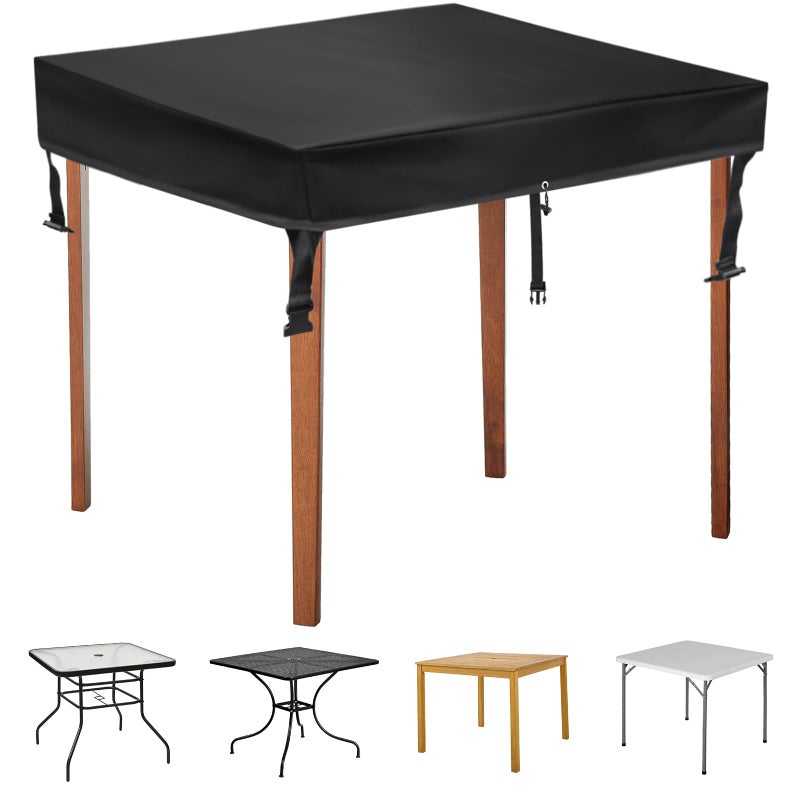 TOHONFOO Card Table Cover - Waterproof Anti-UV Patio Table Cover - Square Card Table Cover 36" L x 36" W x 4" H - Image 1