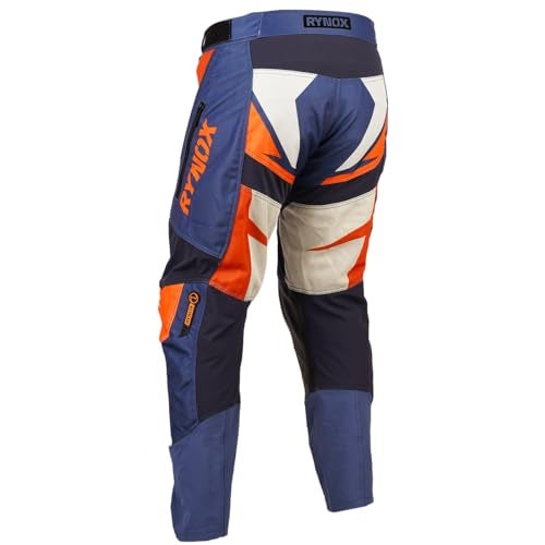 Rynox Dune Neo Offroad Unisex, Slim Fit Pants | Motorcycle Offroad Riding Pants with Abrasion Resistance and Active Ventilation - Blue Orange, XL - Image 2