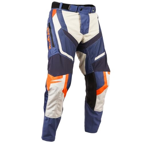 Rynox Dune Neo Offroad Unisex, Slim Fit Pants | Motorcycle Offroad Riding Pants with Abrasion Resistance and Active Ventilation - Blue Orange, XL - Image 1