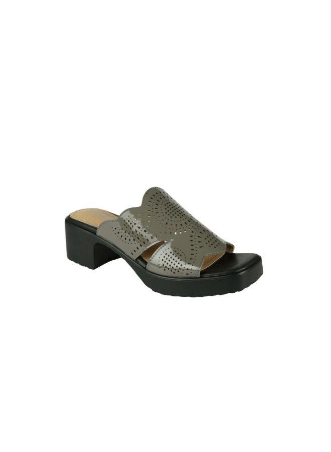 Michelle Morgan Ladies Block Heel 2307-6 Grey - Image 1