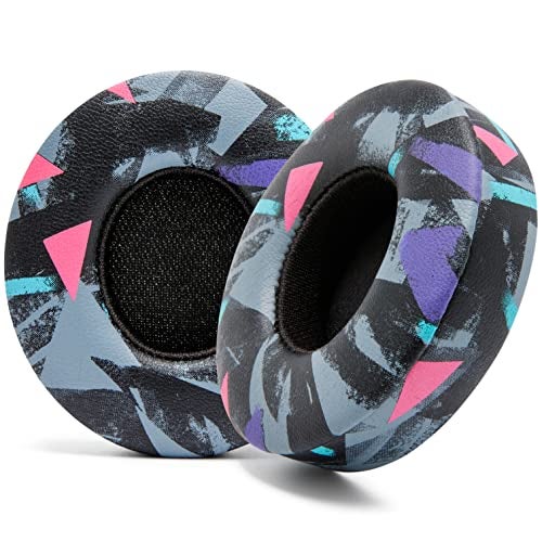 WC Wicked Cushions Premium Extra Thick Ear Cushion Pads for Beats Solo 3 & Solo 2 Wireless - Does Not Fit Beats Studio - 90s Black - Image 1
