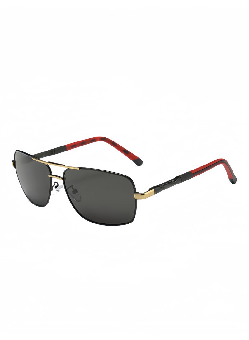 UV400 Pilot Polarized Sunglasses, Neutral Lightweight Metal Frame Men's Sunglasses, Suitable for Summer Driving Beach Desert Daily Outdoor Activities - Image 1