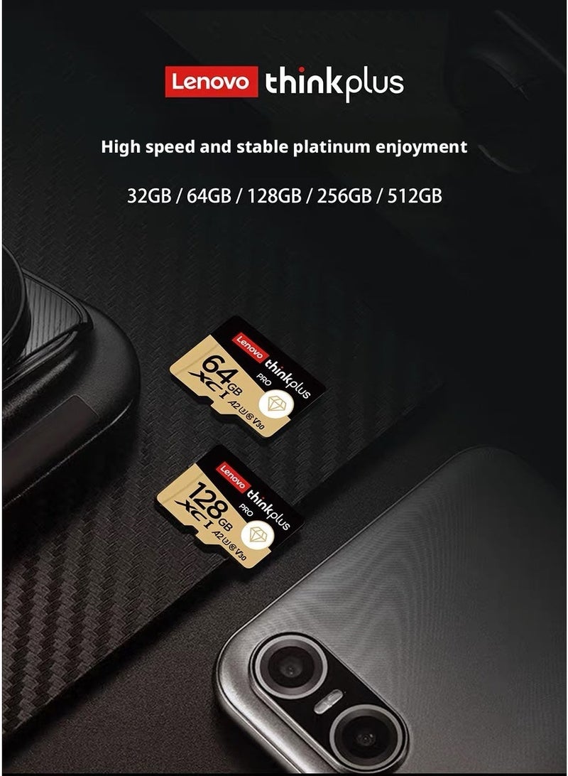 Lenovo thinkplus Platinum Edition 128GB U3 High-Speed TF Card, 130MB/s Read Speed, Universal Memory Card for Surveillance, Dash Cam, Mobile Phone, Drone 128 GB - Image 2