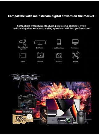 Lenovo thinkplus Platinum Edition 128GB U3 High-Speed TF Card, 130MB/s Read Speed, Universal Memory Card for Surveillance, Dash Cam, Mobile Phone, Drone 128 GB - view 3