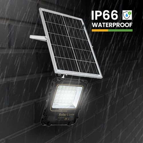 hardoll Solar Flood Light 300W with Remote, Cool White LED, 5M Cable, Waterproof IP65 Aluminium Body, Replaceable 24000mAh Lithium Battery for Home, Garden, Terrace, Outdoor (Pack of 1) - Image 3