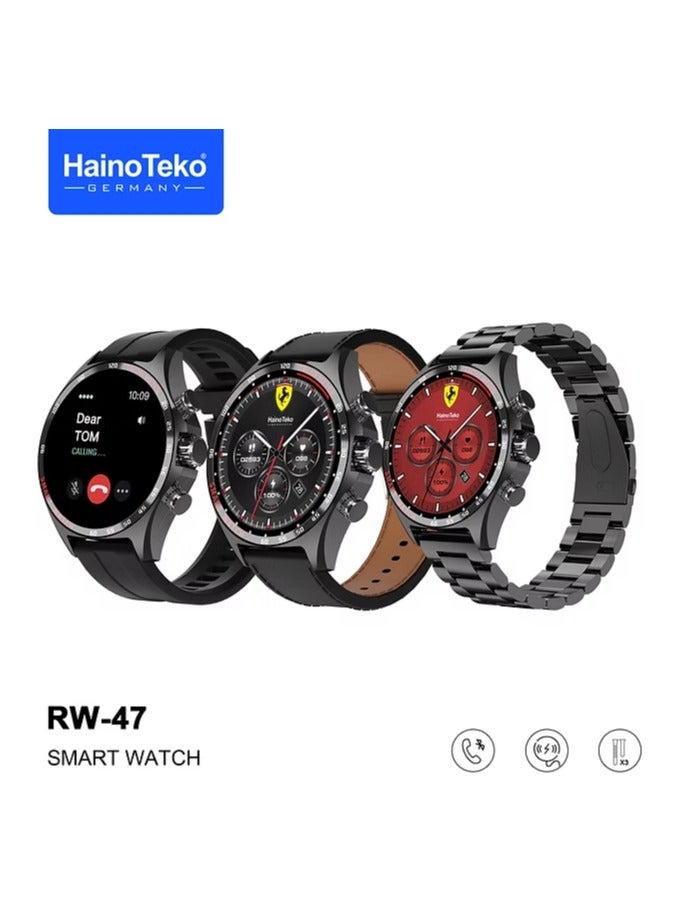Haino Teko Cutting-edge German Design: Haino Teko RW-47 Smartwatch with Triple Strap Personalization and Premium AMOLED Technology - Image 1