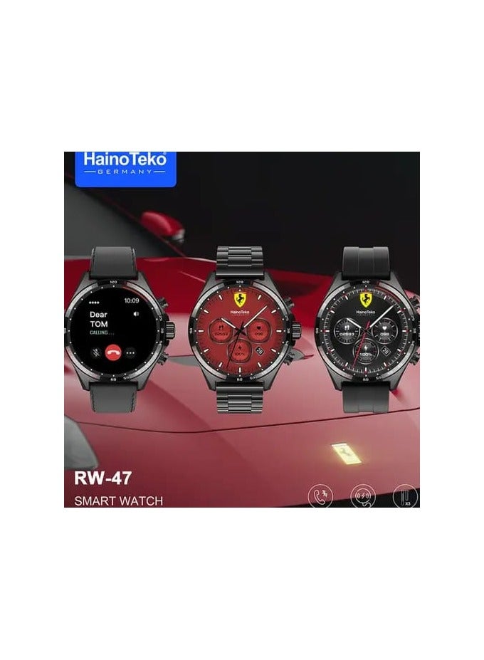 Haino Teko Cutting-edge German Design: Haino Teko RW-47 Smartwatch with Triple Strap Personalization and Premium AMOLED Technology - Image 2