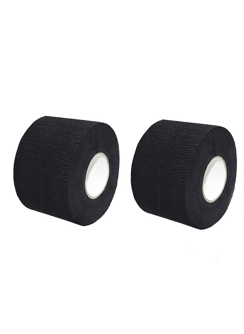esowemsn 2 Rolls of Disposable and Flexible Black Barber Neck Strips for Hair Styling Salon Cutting Coloring and Hairdressing 