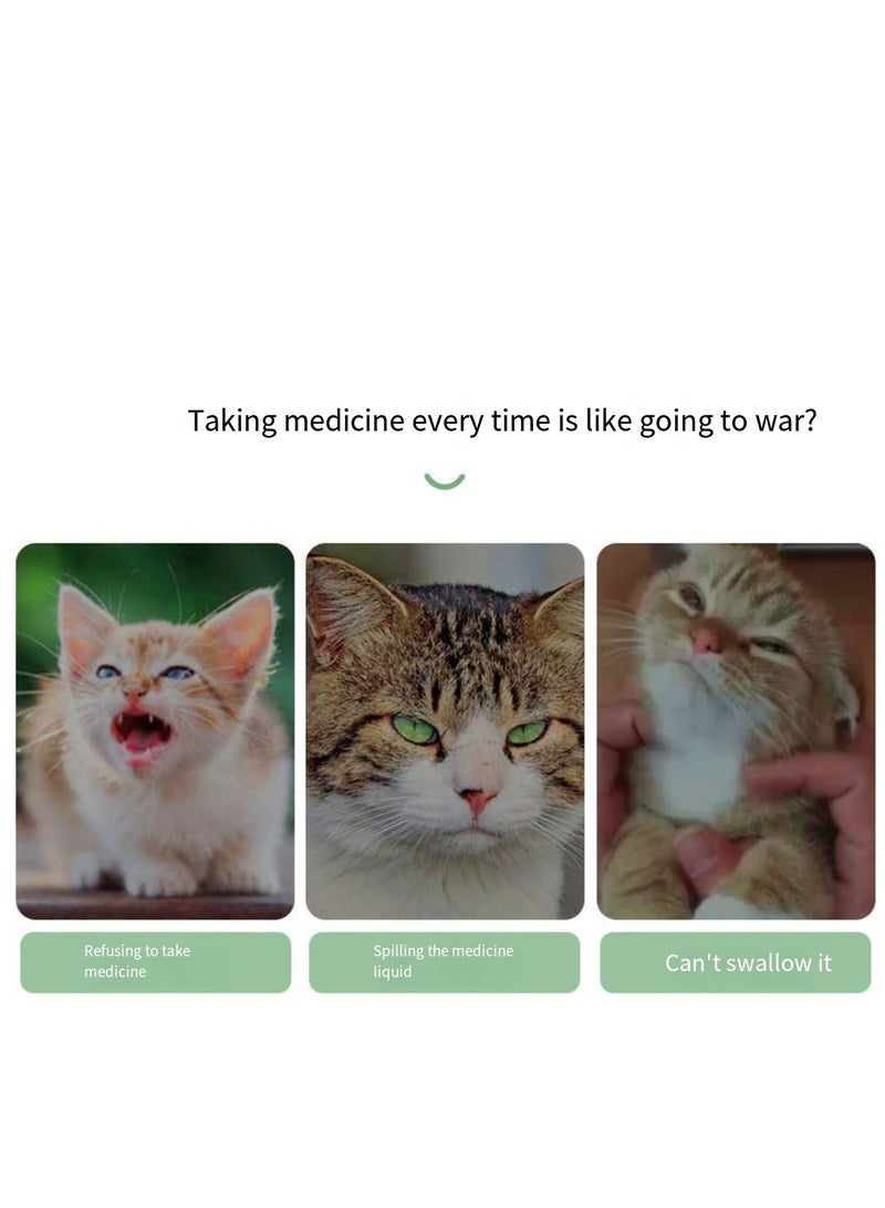 مجموعة تغذية الحيوانات الأليفة مع مزيج من الزجاجة والمحقنة، وحدة تغذية الأدوية للقطط الصغيرة والجراء لمنع الاختناق - Image 2