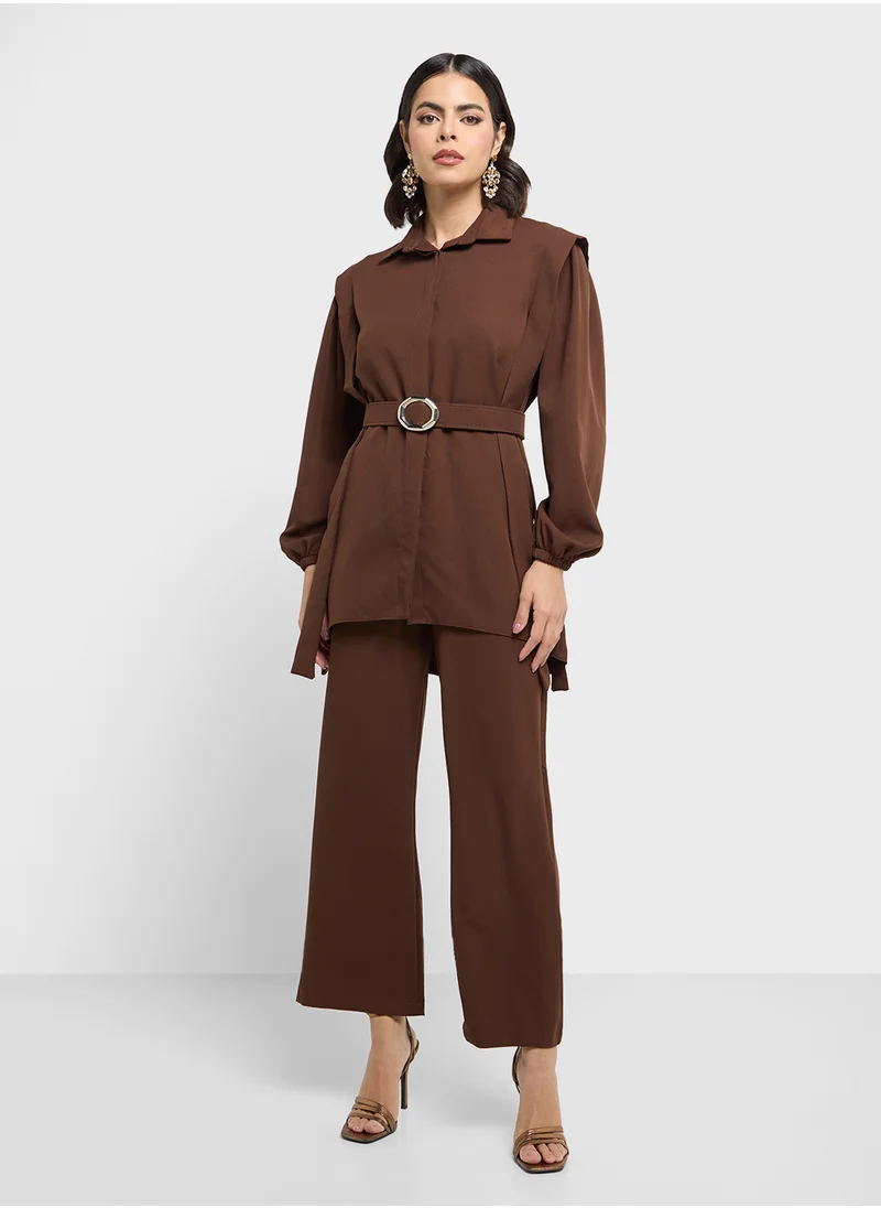 خزانة Belted Top & Pant Set