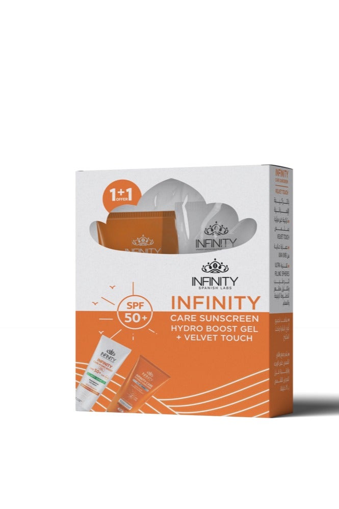 Infinity Care Invisible Velvet Touch SPF 50+ 60GM + Infinity Care Hydro Boost gel SPF 50+ Promopack - Image 1