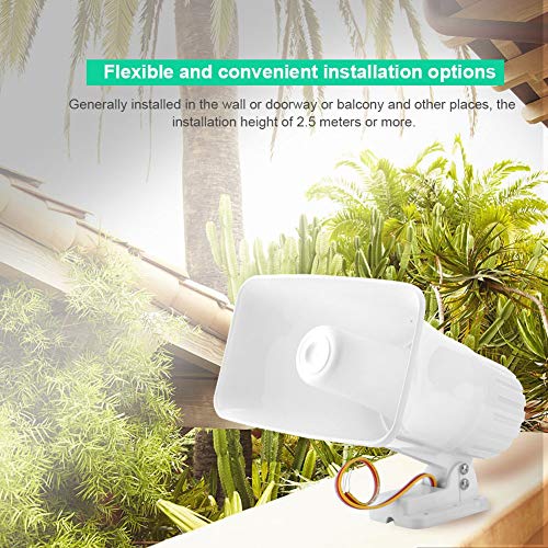 Ejoyous Wired Alarm Siren Horn, 150 dB DC 12V Dual Tone Wired Horn Siren Burglar Anti Theft Loudspeaker Home Security Alarm System for Indoor Outdoor Security - Image 5