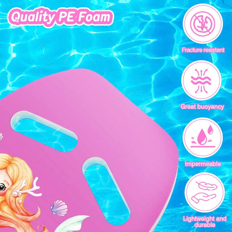 MoKo Swim Kickboard, Cartoon Mermaids Swimming Training Kick Board Pool Exercise Equipment Promote Natural Swimming Position Water Fun Tool for Kids, Star Mermaid Pink - Image 3