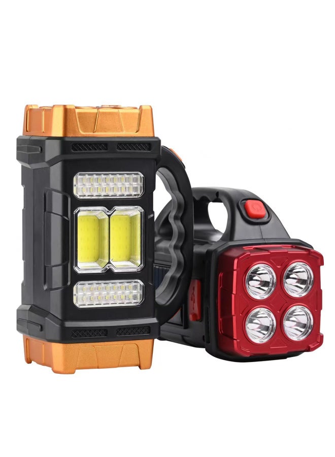 Outdoor Multifunctional Flashlight Solar Rechargeable Super Bright Emergency Lighting Household Long Endurance Portable Searchlight